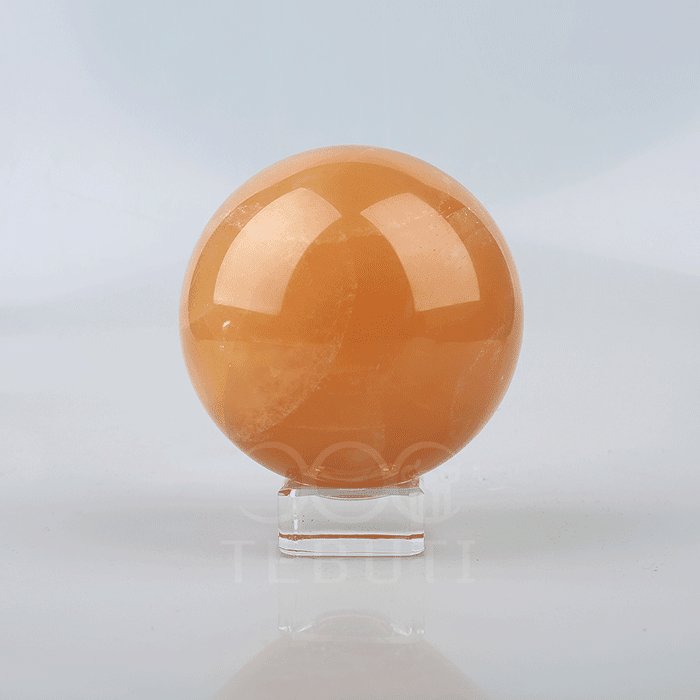 Natural Orange Calcite Crystal Ball