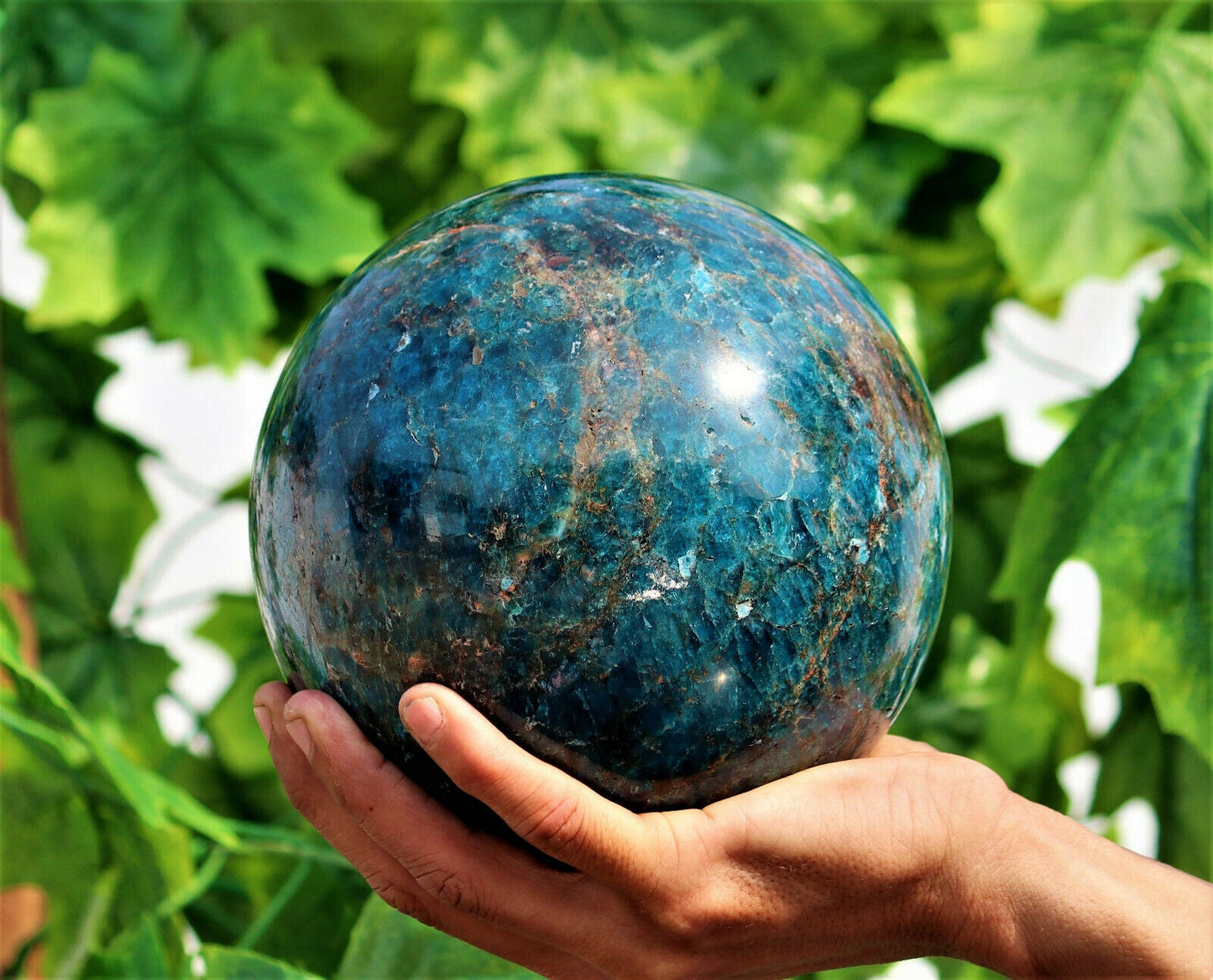 Natural Blue Apatite Healing Crystal Sphere