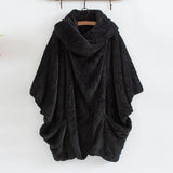 TEBUTI™ Fluffy Long Sleeve Winter Poncho Coat