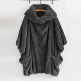 TEBUTI™ Fluffy Long Sleeve Winter Poncho Coat