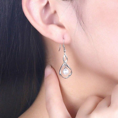 Celtic Sterling Silver Pearl Earrings