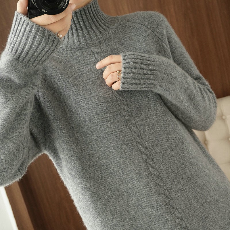 Long Winter Wool Sweater