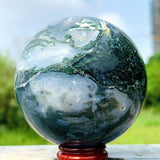 Natural Moss Agate Healing Crystal Sphere