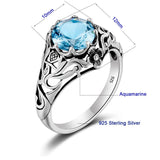 Celtic Flower Gem Sterling Silver Ring