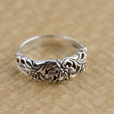 Celtic Rose Flower Sterling Silver Ring