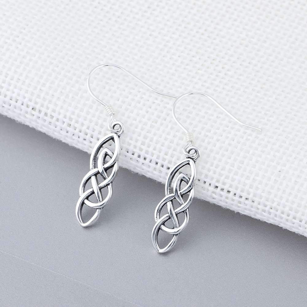 Celtic Sterling Silver Bangle Earrings