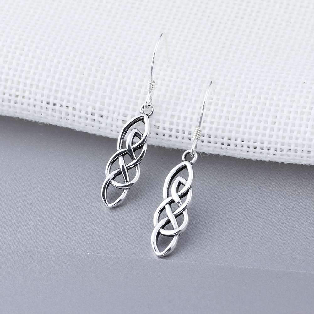 Celtic Sterling Silver Bangle Earrings