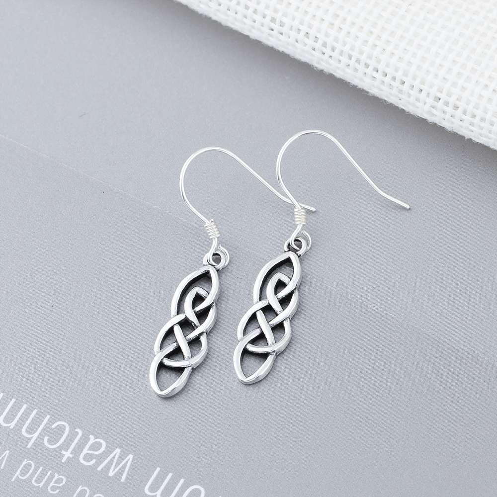 Celtic Sterling Silver Bangle Earrings