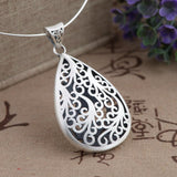 Antique Lotus Flower Sterling Silver Pendant