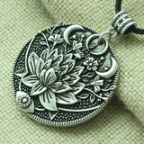 Crescent Triple Moon Mandala Pendant