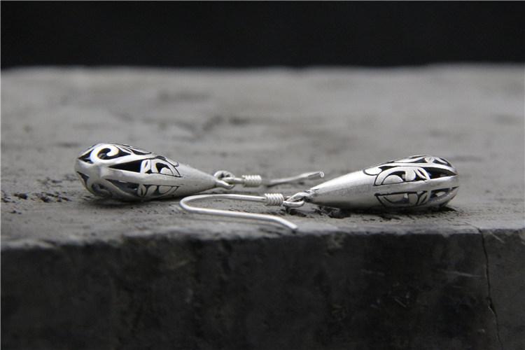 Celtic Waterdrop Flower Sterling Silver Earrings
