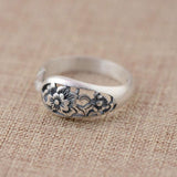 Celtic Flower Resizable Sterling Silver Ring