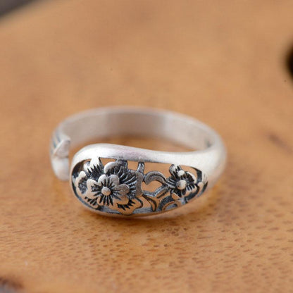 Celtic Flower Resizable Sterling Silver Ring