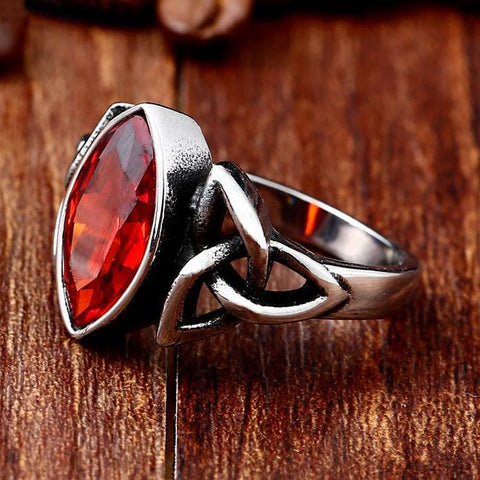 Celtic Triquetra Stainless Steel Zircon Ring