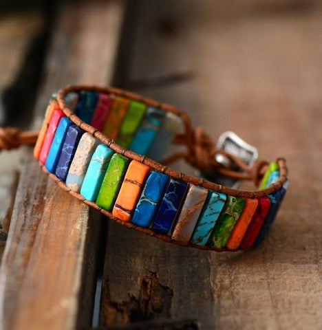 Rainbow Natural Stone Chakra Healing & Protection Bracelet