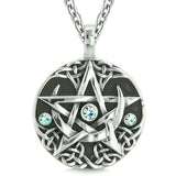 Pentacle Magic Crescent Moon Pendant