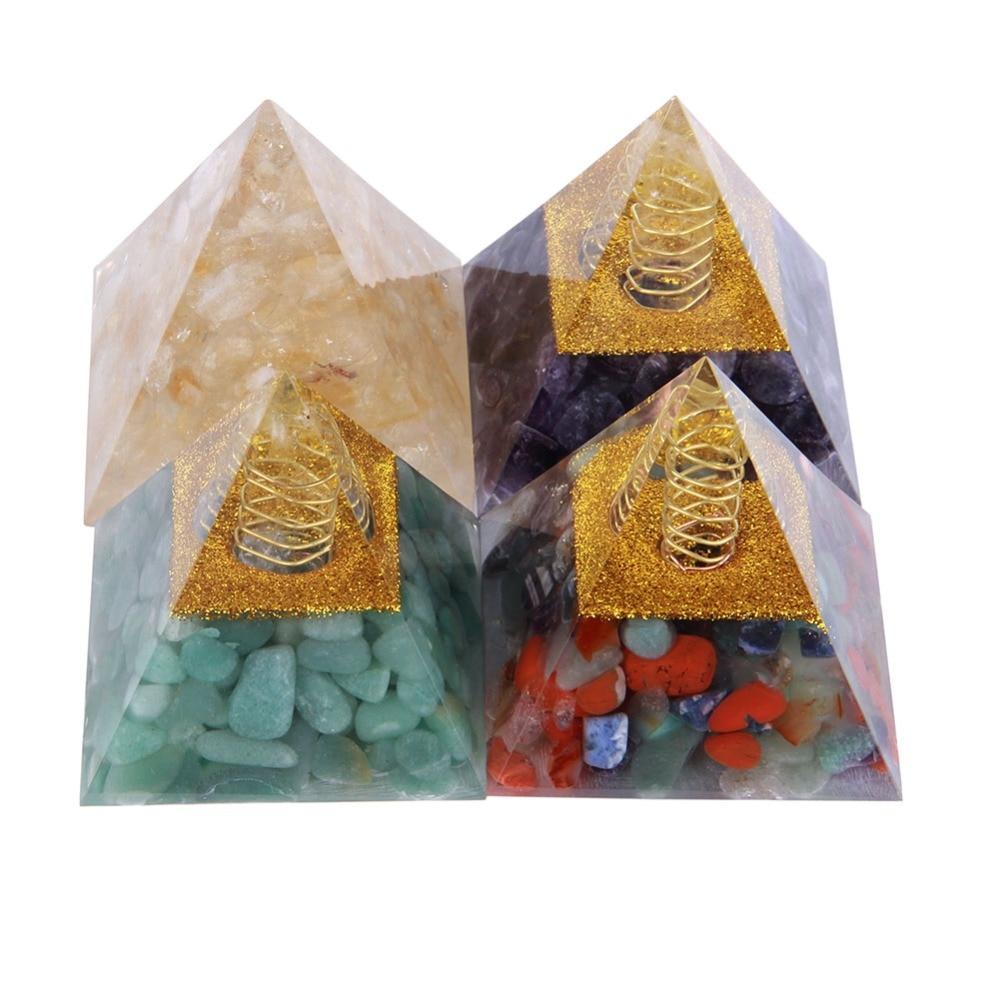 Natural Stone Healing Orgonite Pyramid