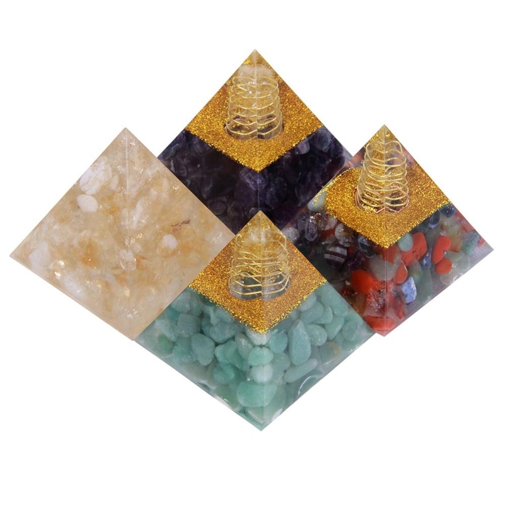 Natural Stone Healing Orgonite Pyramid