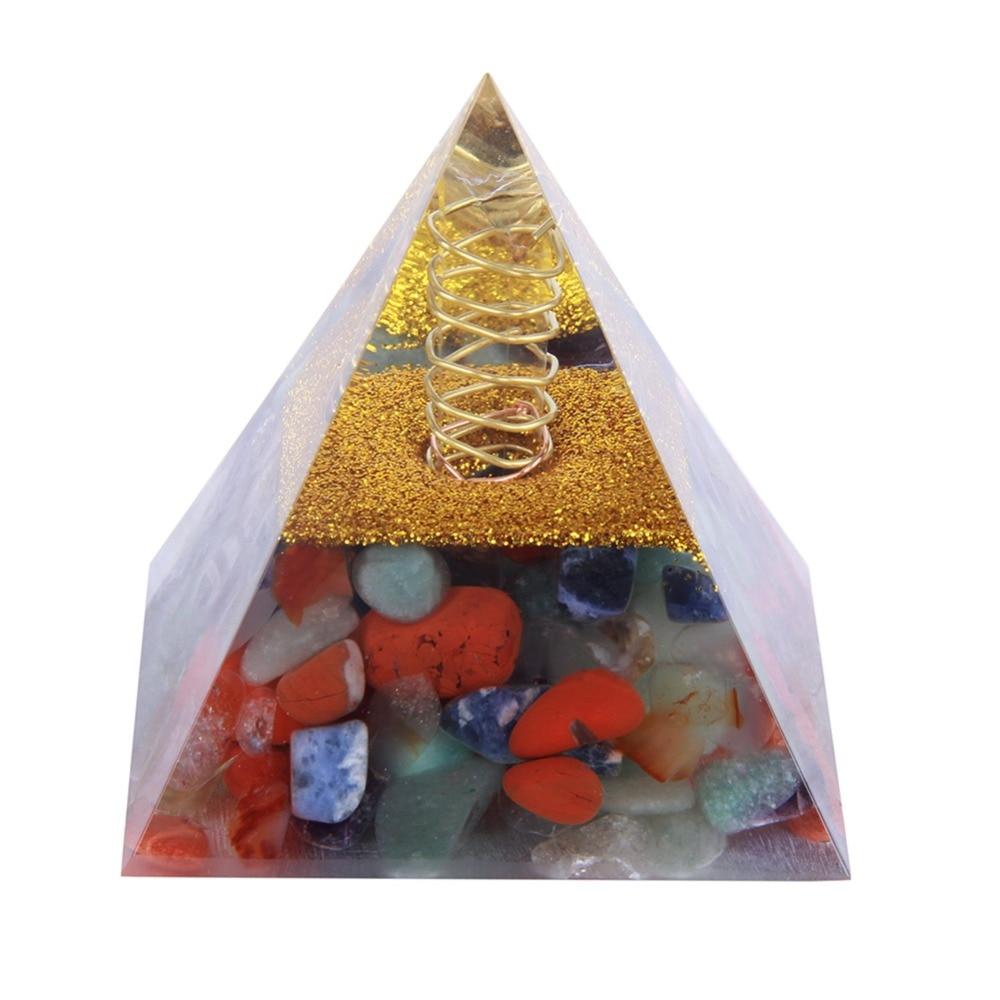 Natural Stone Healing Orgonite Pyramid