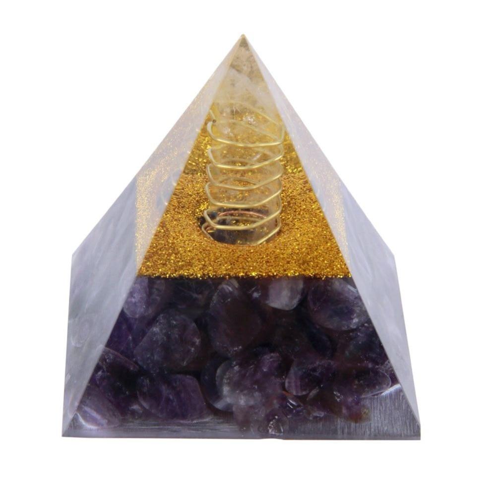 Natural Stone Healing Orgonite Pyramid